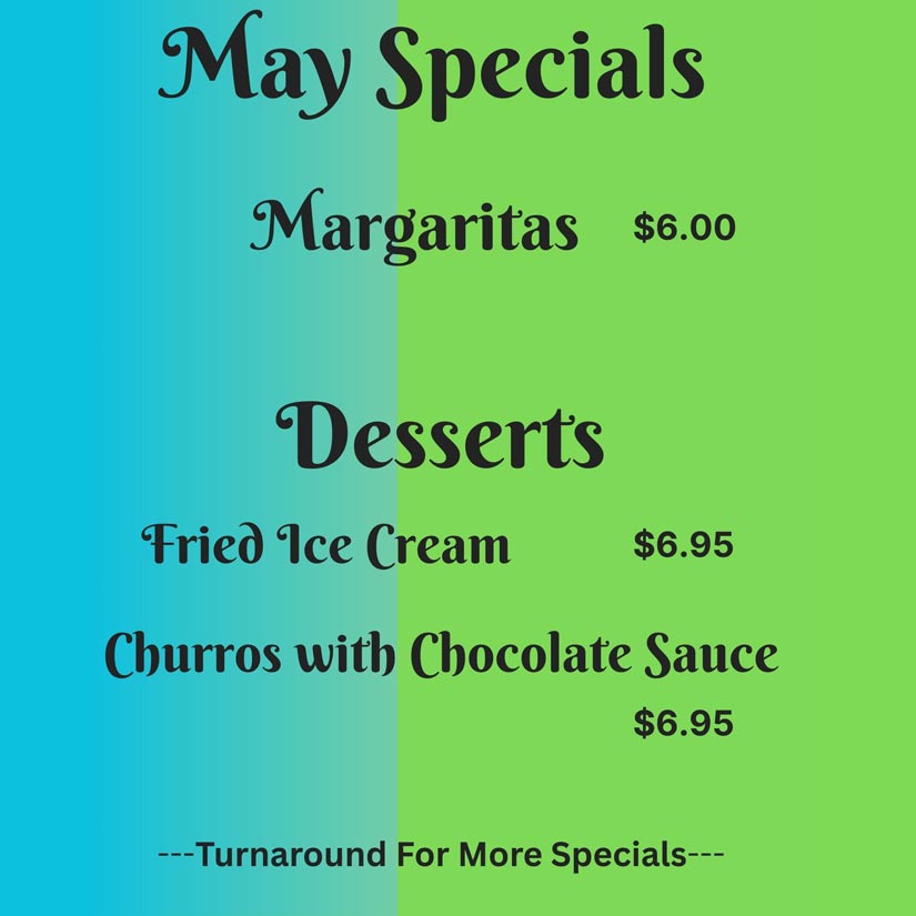 May Dessert Specials